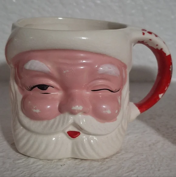 Vintage Santa Claus Mugs Set of 3 Japan Winking Santa - Picture 4 of 16